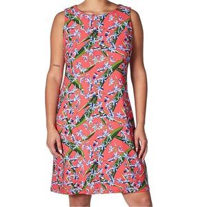 Tommy Hilfiger Dress Salmon Floral Shift Dress Size 14 🌹